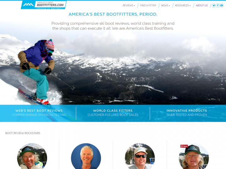 America's Best Bootfitters Website Screenshot