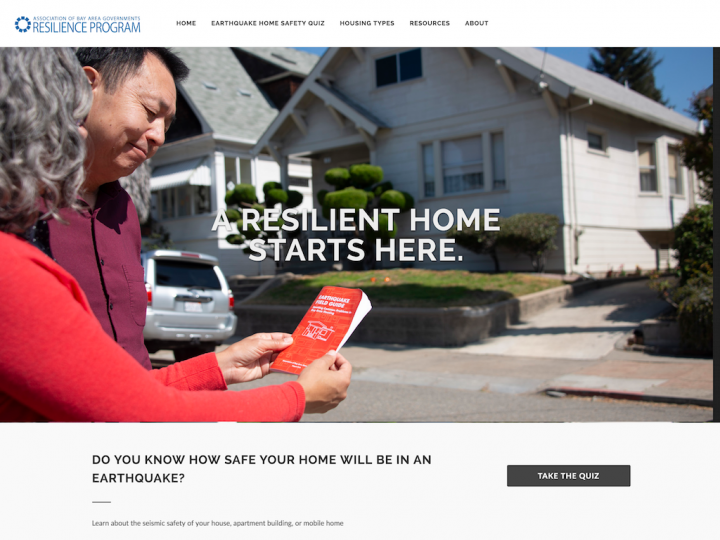 Screenshot of Earthquake Housing Safety home page